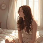 Frau schaut aus Fenster Liebeskummer Abstand Bedürfnis